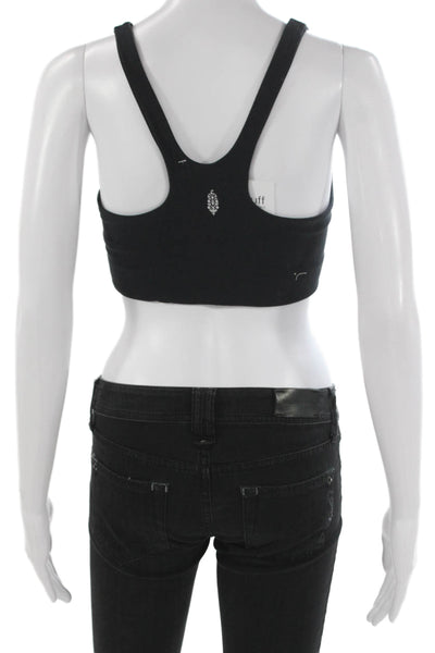 FP Movement Womens Cropped Black Square Neck Sleeveless Tank Polyamide Size S