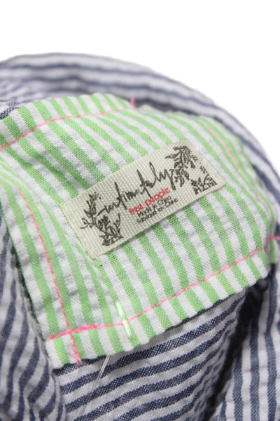 Intimately Free People Womens Blue Striped Tunic Button-Up Size S