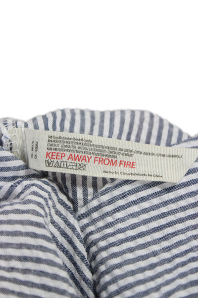 Intimately Free People Womens Blue Striped Tunic Button-Up Size S