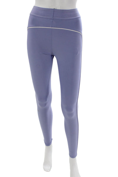 Set Womens Ankle Leggings Green Nylon Solid Pull On Size S