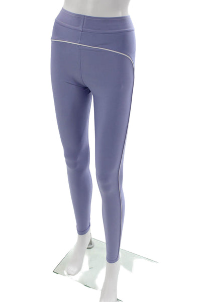 Set Womens Ankle Leggings Green Nylon Solid Pull On Size S