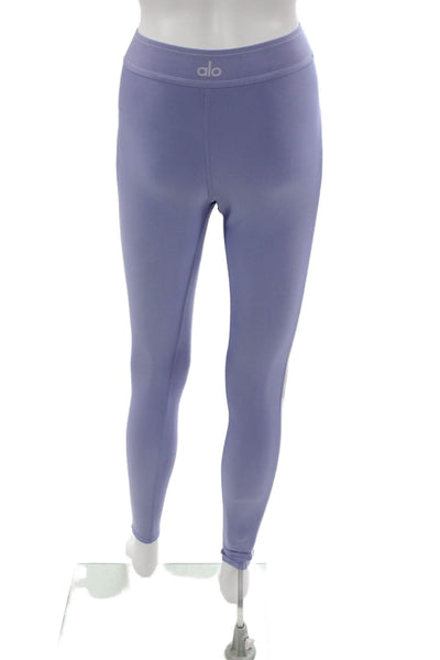 Set Womens Ankle Leggings Green Nylon Solid Pull On Size S