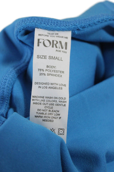 FORM Womens Ankle Leggings Blue Polyester Solid Size S