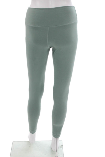 Set Women Ankle Leggings Green Polyester Pull On Size S