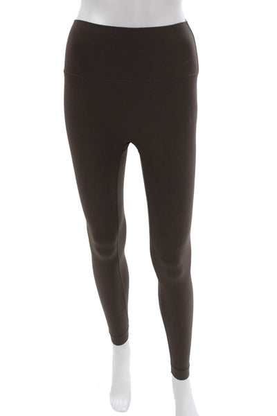 Set Women Ankle Nylon Leggings Brown Size S