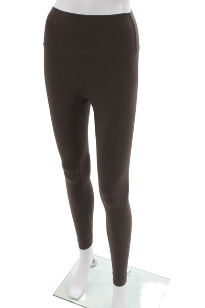 Set Women Ankle Nylon Leggings Brown Size S