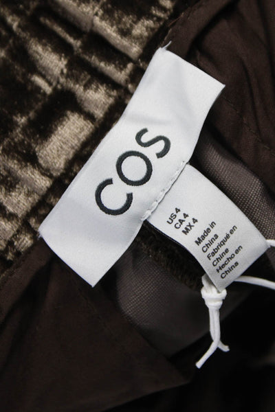 COS Women Dress Pants Brown Viscose Zip Inseam 31 Size 4