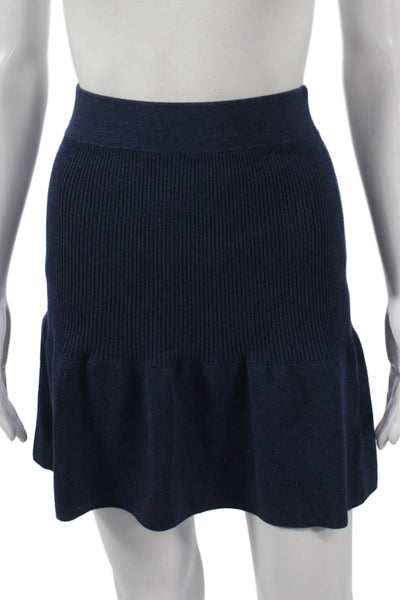 Sundays Womens Blue Flare Skirt Short Pull On Size S