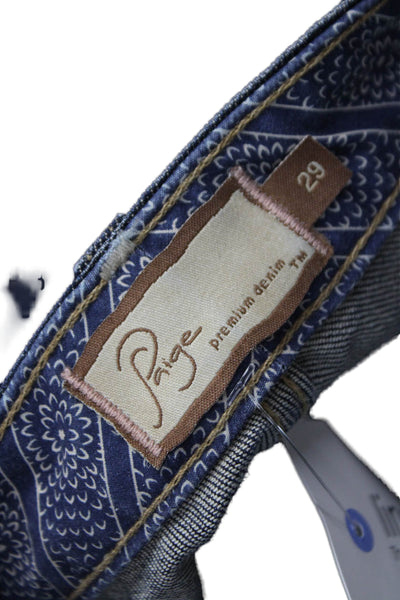 Paige Women Bootcut Jeans Blue Low Rise Cotton Inseam 30 Size 29