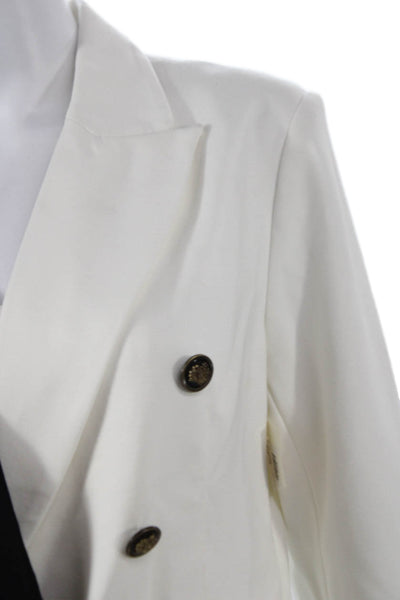 Peace of Cloth Womens Black Colorblock Blazer Buttoned Long Sleeve Size S