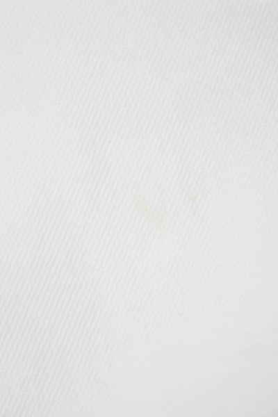 Zara Womens Wide Leg Jeans White High Rise Button 100% Cotton Size 8