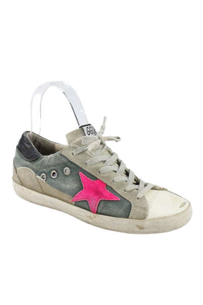 Golden Goose Deluxe Brand Womens Canvas Superstar Sneakers Shoes Gray Size 7.5
