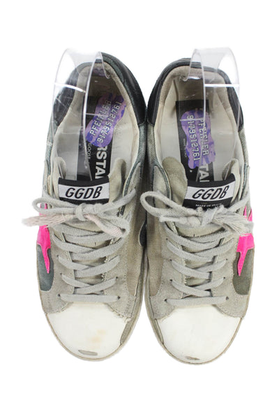 Golden Goose Deluxe Brand Womens Canvas Superstar Sneakers Shoes Gray Size 7.5