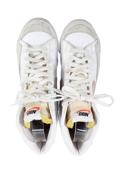 Nike Womens Leather High Top Sneakers Shoes White Size 7