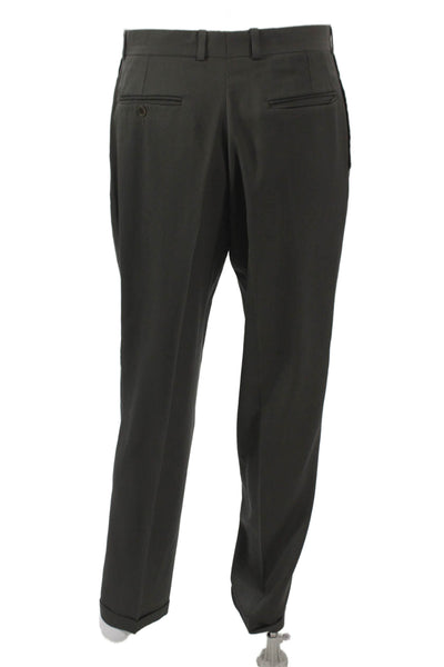 DKNY Mens 2 Piece Wool Suit Gray Solid Size 40