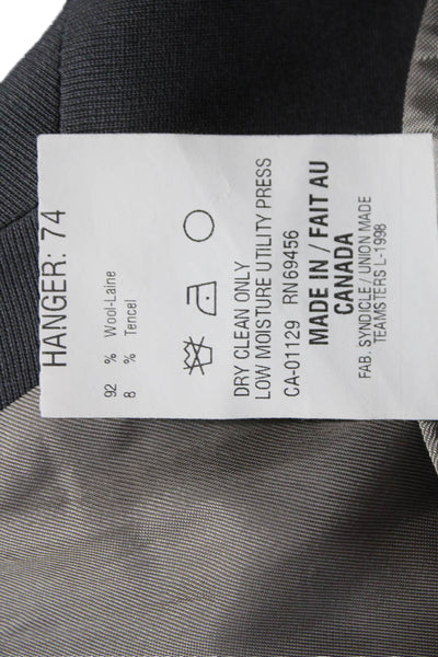 DKNY Mens 2 Piece Wool Suit Gray Solid Size 40