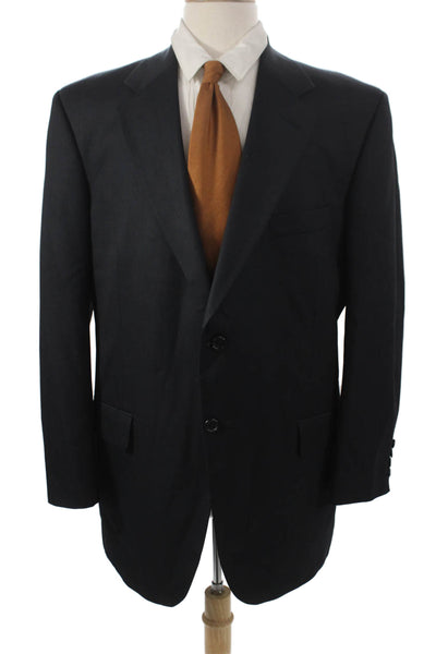 Stafford Mens Black Wool Blazer Buttoned Size 44