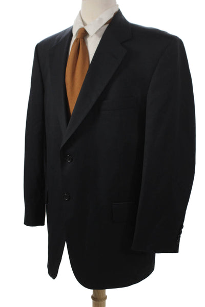 Stafford Mens Black Wool Blazer Buttoned Size 44