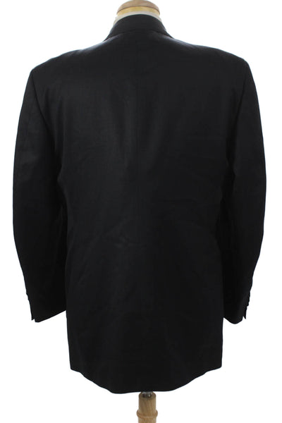 Stafford Mens Black Wool Blazer Buttoned Size 44
