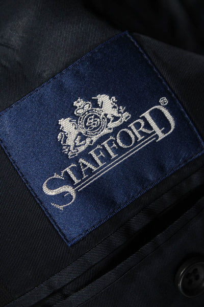 Stafford Mens Black Wool Blazer Buttoned Size 44