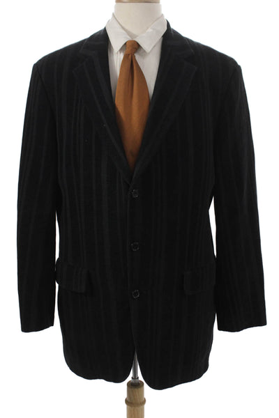 Boss Hugo Boss Mens Striped Cotton Blazer Black Size 44