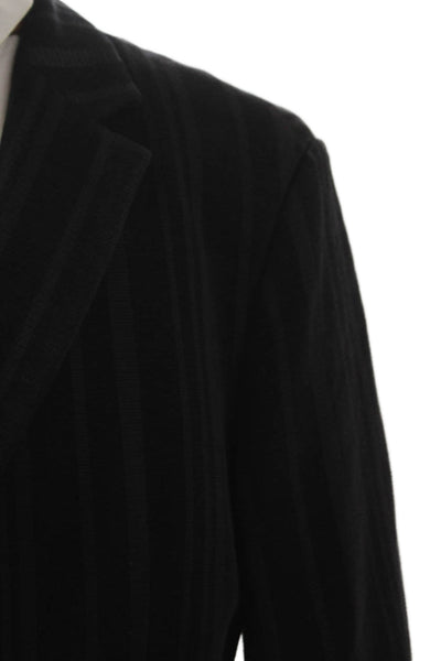 Boss Hugo Boss Mens Striped Cotton Blazer Black Size 44