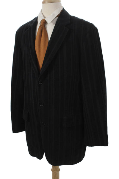 Boss Hugo Boss Mens Striped Cotton Blazer Black Size 44