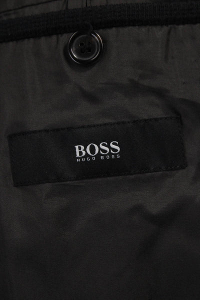Boss Hugo Boss Mens Striped Cotton Blazer Black Size 44