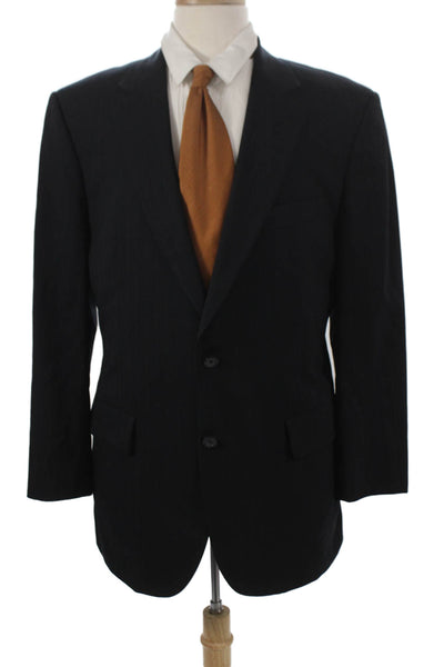 Brooks Brothers Mens Blazer Black 100% Wool Striped Size 42