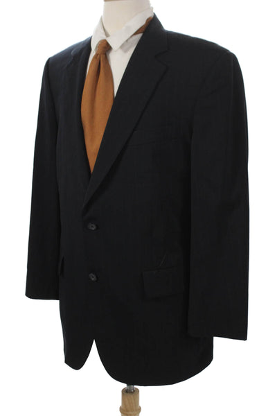 Brooks Brothers Mens Blazer Black 100% Wool Striped Size 42