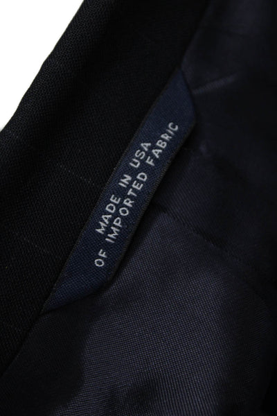 Brooks Brothers Mens Blazer Black 100% Wool Striped Size 42