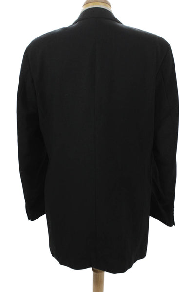 Boss Hugo Boss Mens Black Wool Blazer Solid Size 44