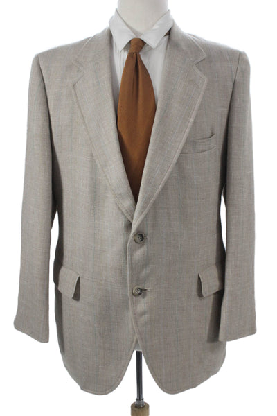 Kuppenheimer Mens Blazer Beige Striped Buttoned Size 42
