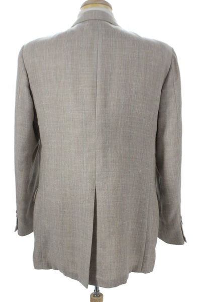 Kuppenheimer Mens Blazer Beige Striped Buttoned Size 42