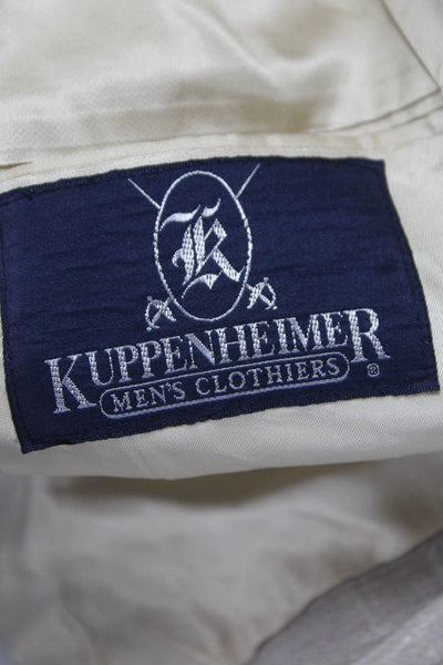 Kuppenheimer Mens Blazer Beige Striped Buttoned Size 42