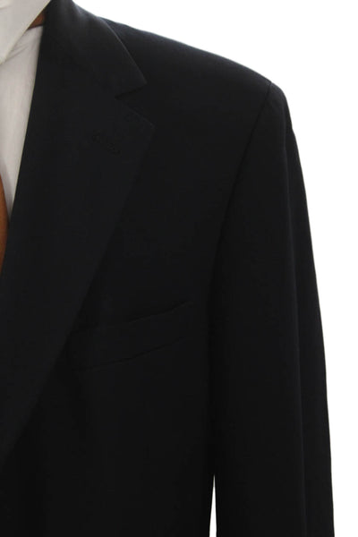 Brooks Brothers Mens Black Wool Buttoned Blazer Size 42