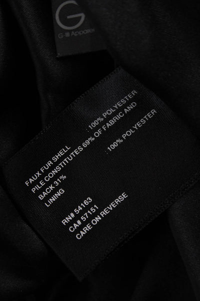 Kenneth Cole Women Black Polyester Overcoat Button Long Sleeve Size S