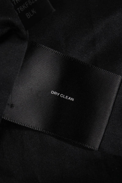Kenneth Cole Women Black Polyester Overcoat Button Long Sleeve Size S