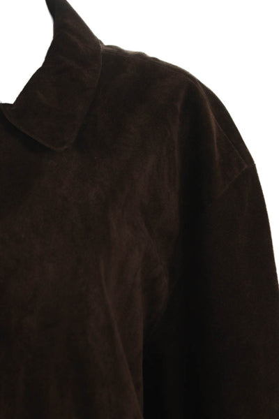 Barneys New York Unisex Adults Genuine Leather Brown Jacket Size XL