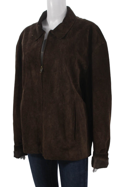 Barneys New York Unisex Adults Genuine Leather Brown Jacket Size XL