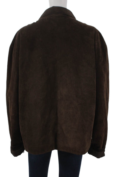 Barneys New York Unisex Adults Genuine Leather Brown Jacket Size XL