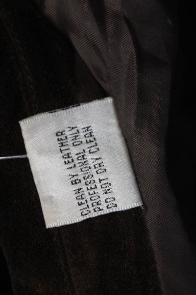 Barneys New York Unisex Adults Genuine Leather Brown Jacket Size XL