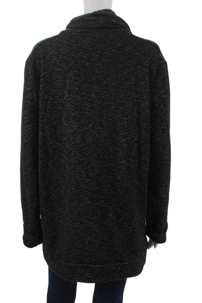 Calvin Klein Women Pullover Sweatshirt Black Cowl Neck Long Sleeve Size L