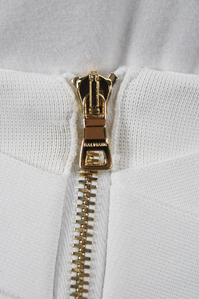 Balmain Women Bandage Skirt White Knee Length Polyester Zip Size S