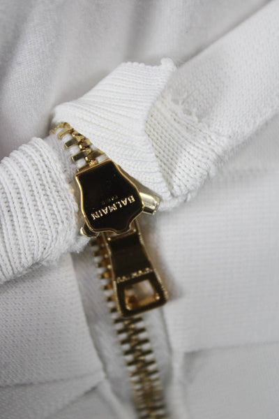 Balmain Women Bandage Skirt White Knee Length Polyester Zip Size S