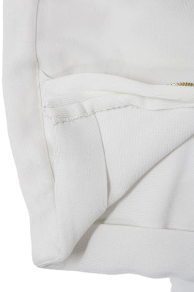 Balmain Women Bandage Skirt White Knee Length Polyester Zip Size S