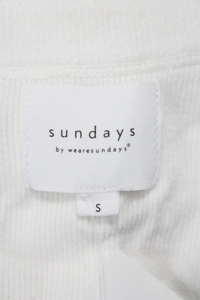 Sundays Womens Basic Sleeveless Tank Scoop Neck White Size S