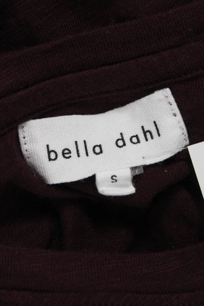 Bella Dahl Women Red Basic T-Shirt Crew Neck Short Sleeve 50% Cotton Size S