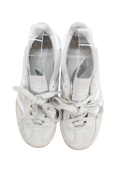 Adidas Womens Suede Striped Gazelle Sneakers Gray Size 4