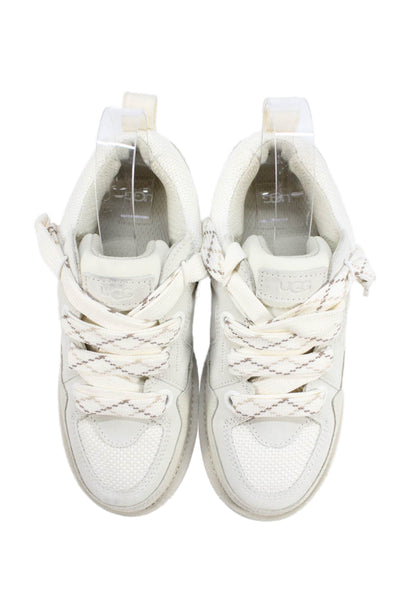 Ugg Womens Suede Chunky Lace Detail Sneakers Beige Size 6